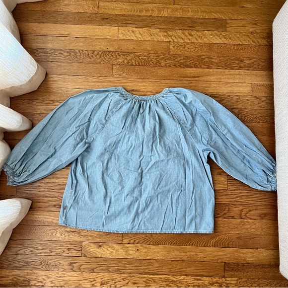 LEVIS Light Blue denim Button-Up Blouse - Picture 2 of 6